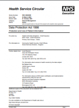 HSC (2000) 009 : Data Protection Act 1998: protection and use of patient information